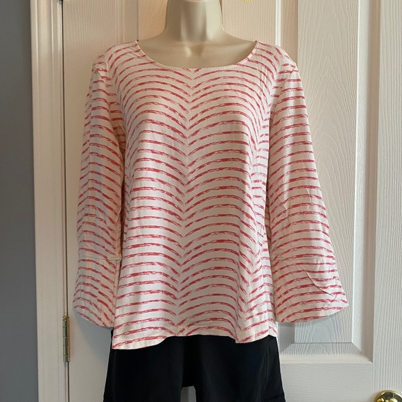 BUY 2 ITEMS & GET 1 FREE: Chico’s Cotton 3/4 Sleeve Top Sz 12 - Picture 1 of 7